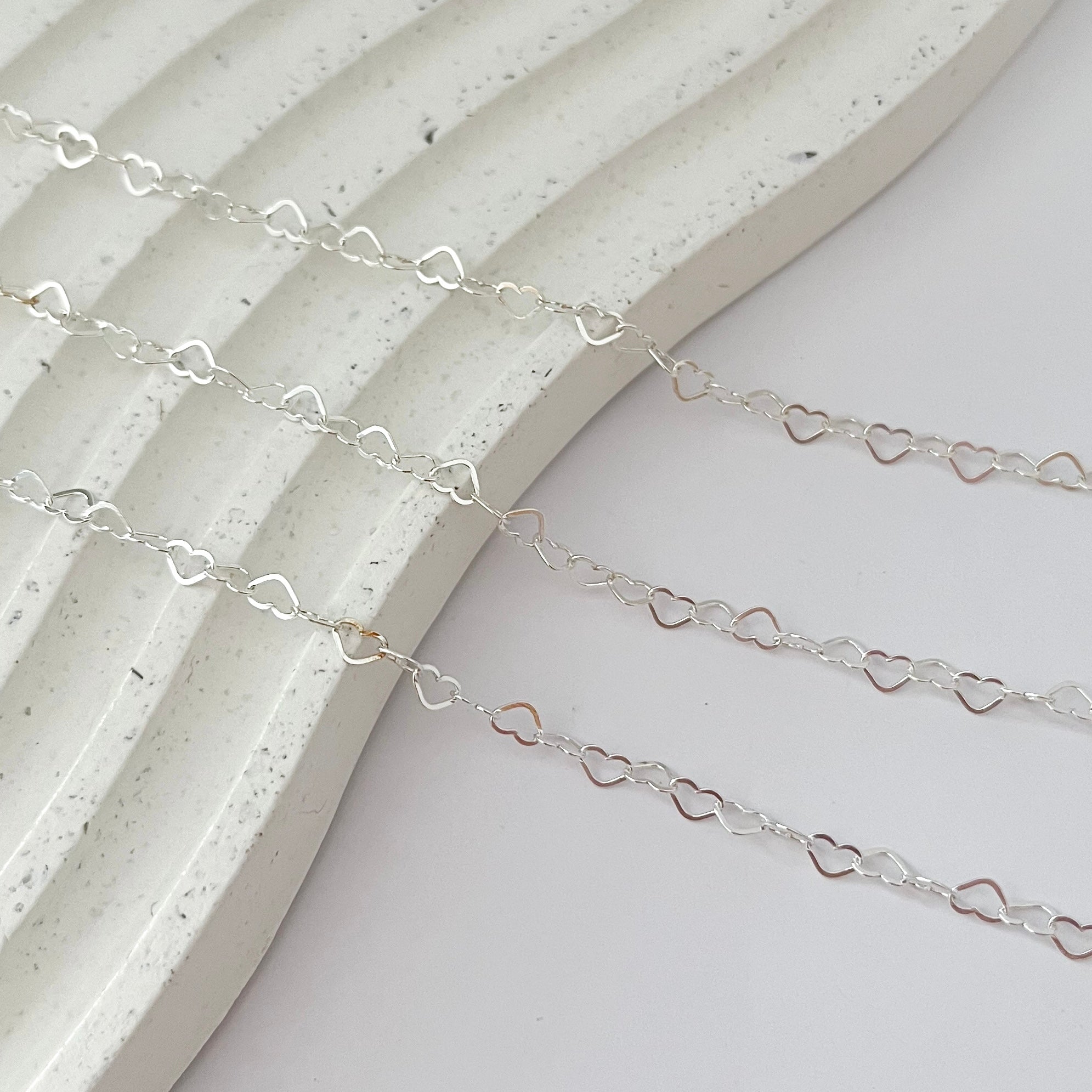 Colar de Prata Elo Corações (40 e 45 cm)
