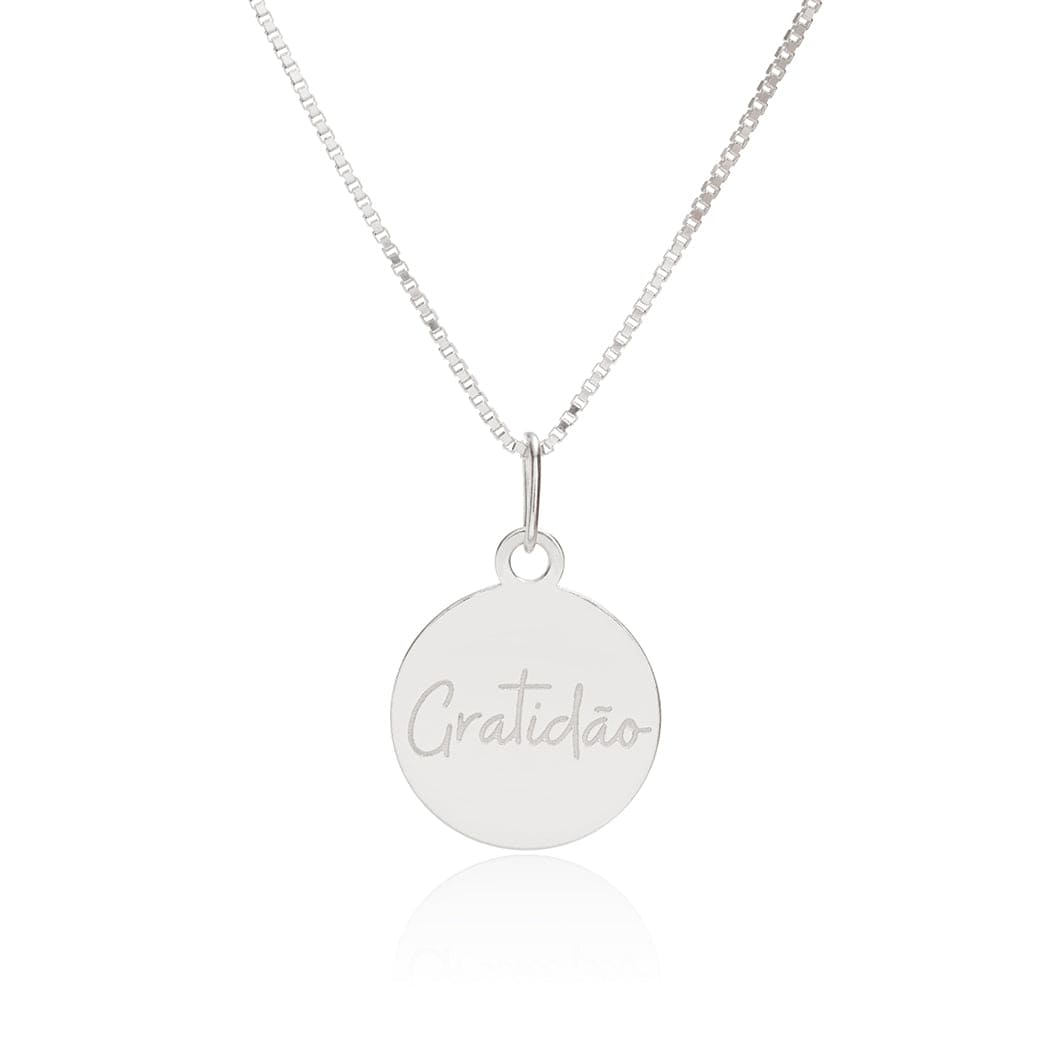 Colar Medalha de Prata Gratidão