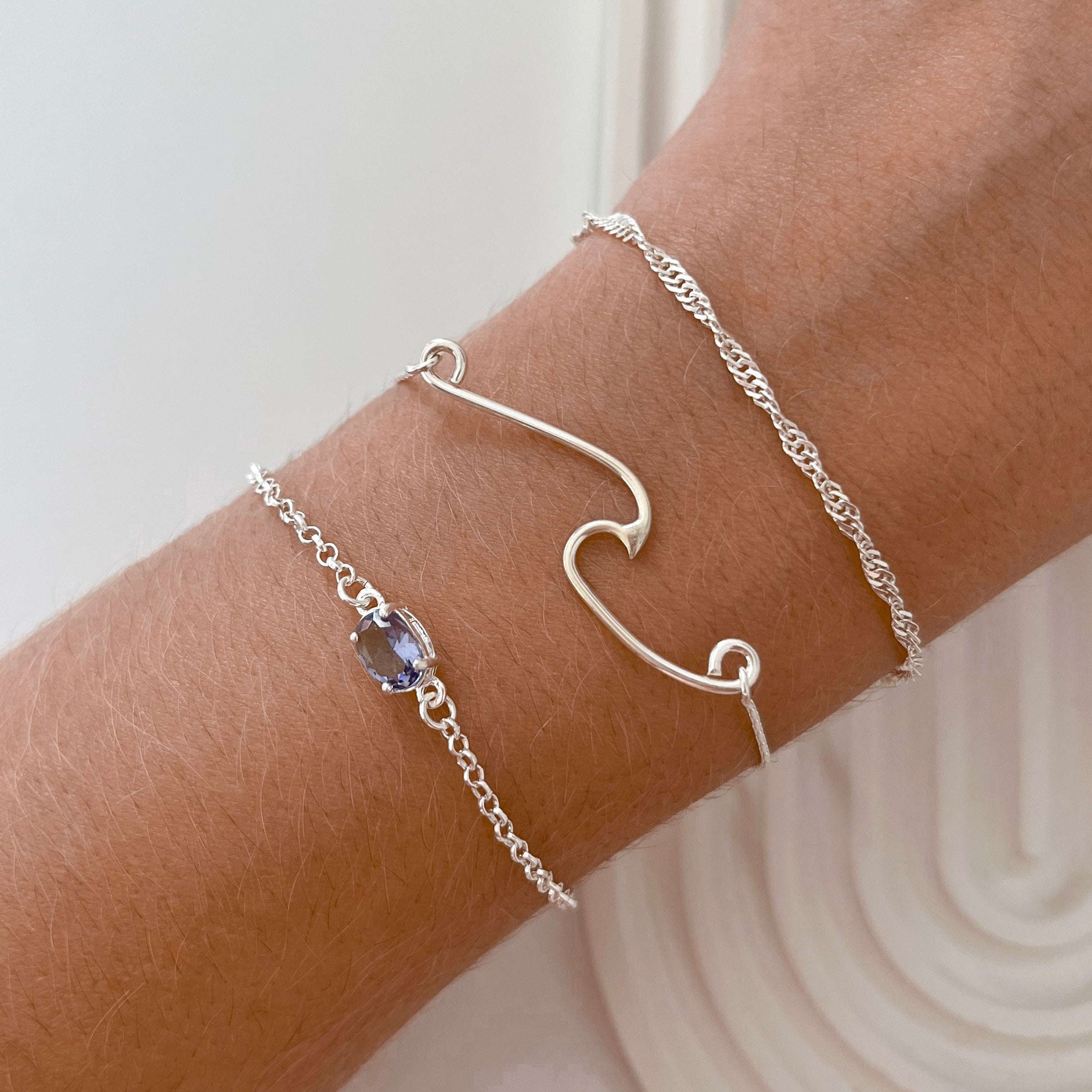 Pulseira de Prata Onda