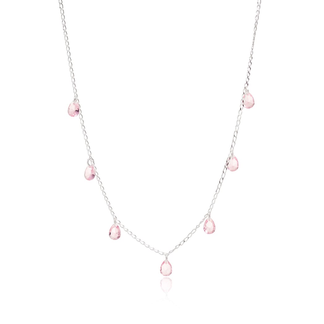 Colar chocker de Prata Gota Rosa