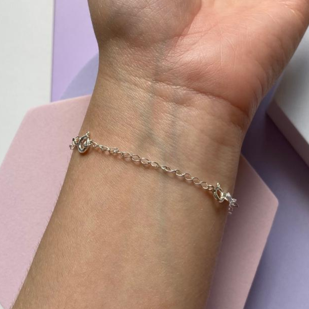 Extensor de Prata para colares e pulseiras (aumenta em até 5 cm)