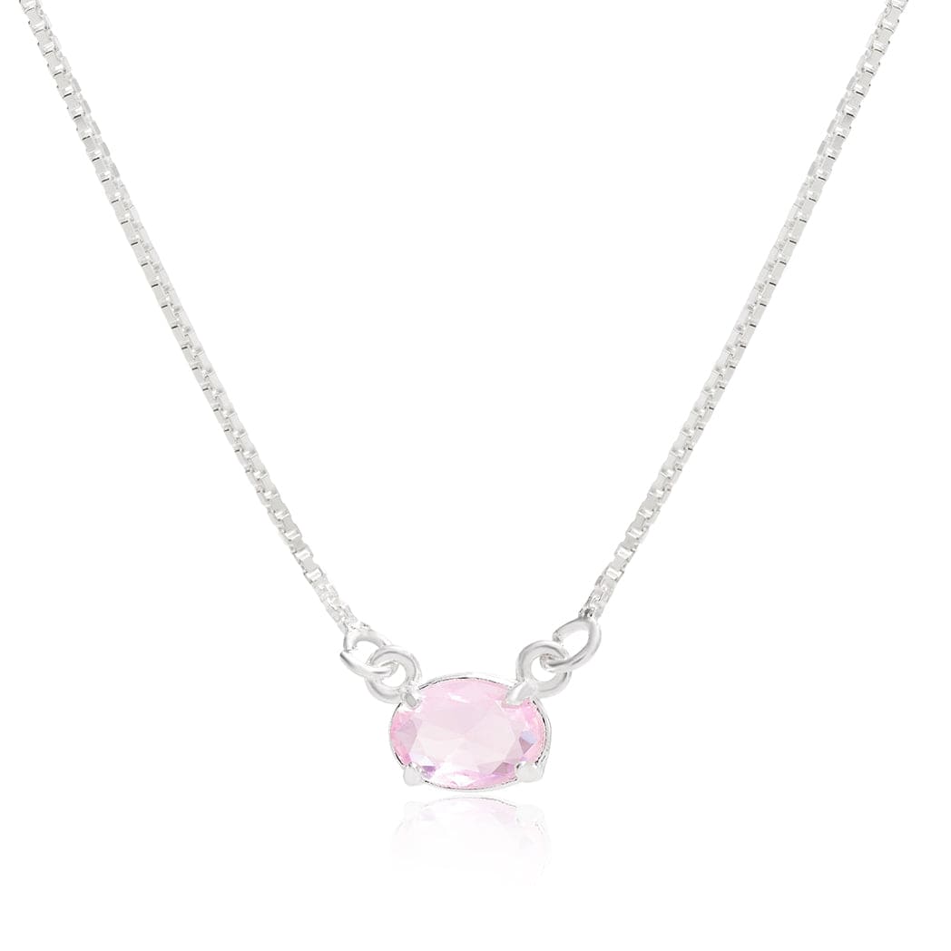 Colar de Zircônia Oval Rosa