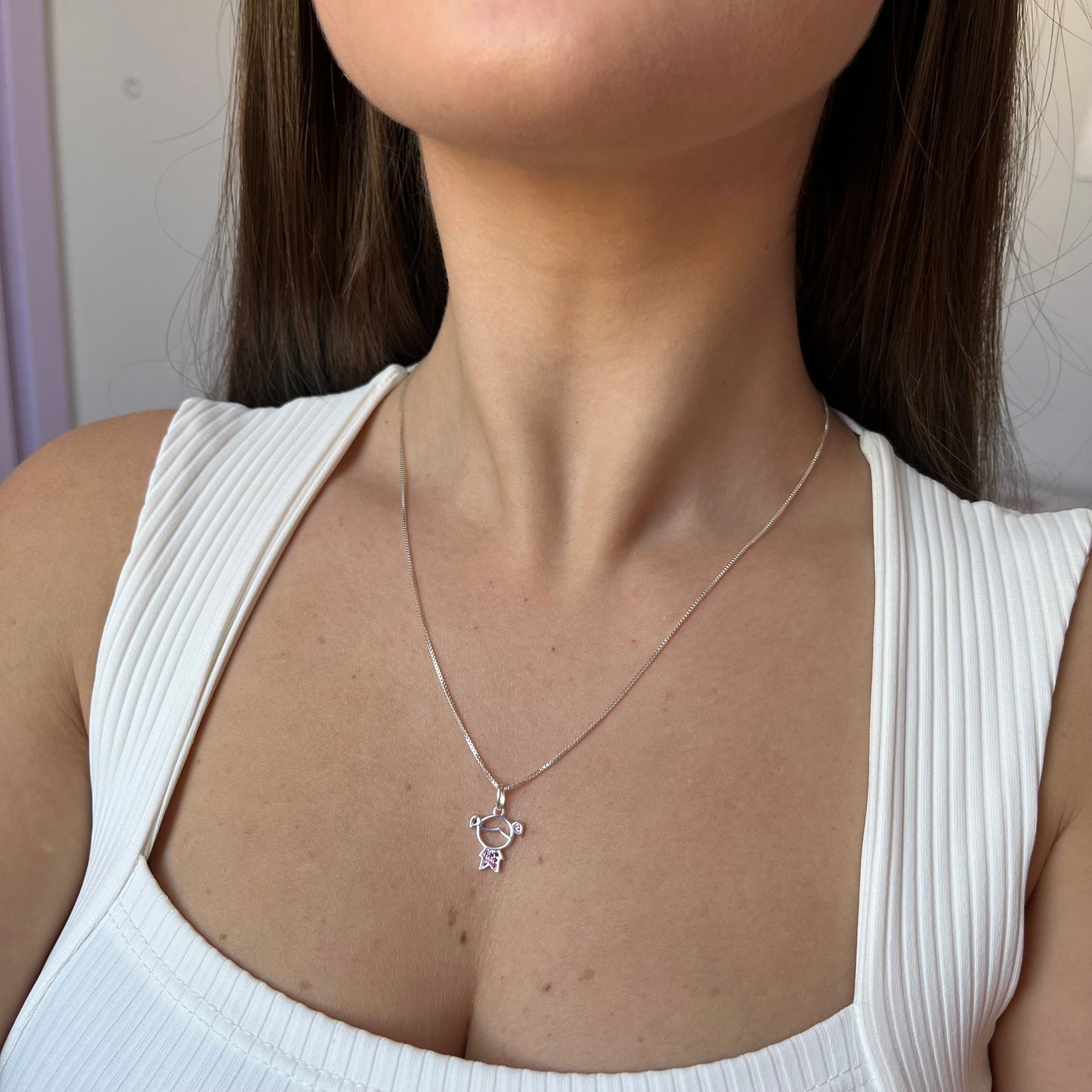 Colar de Prata Filhos Menina Pingente