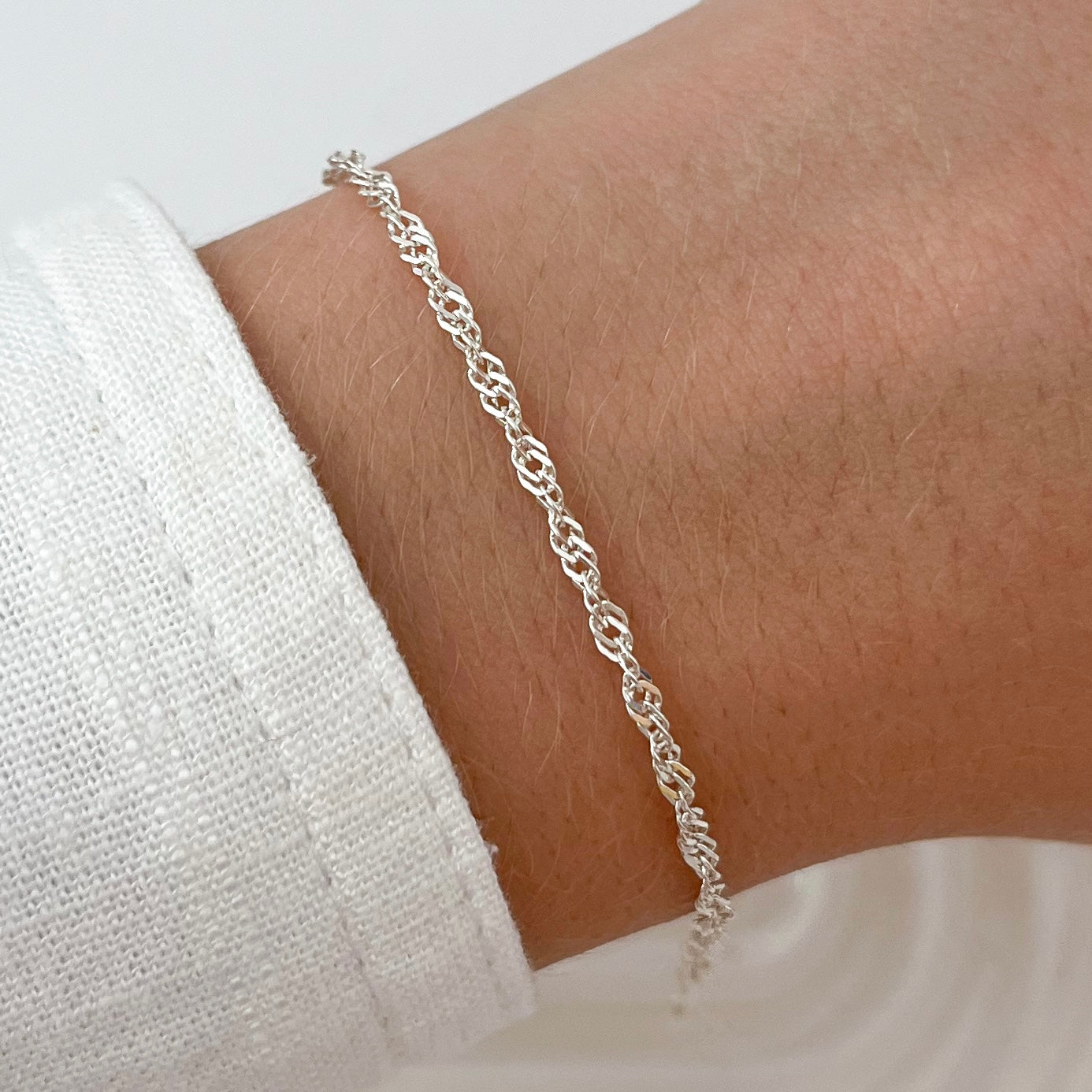 Pulseira de Prata Singapura