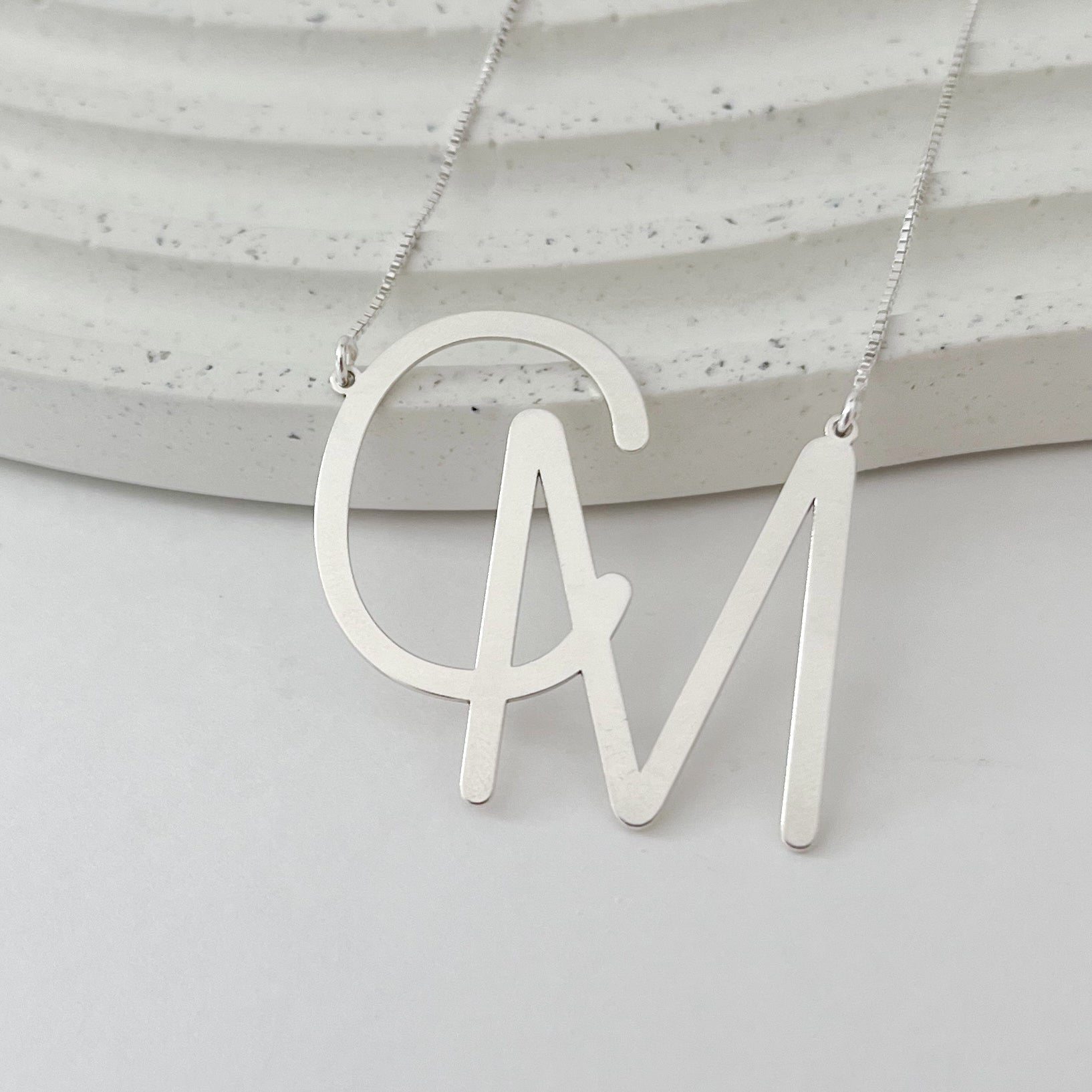 Colar Personalizado de Prata Duas Letras