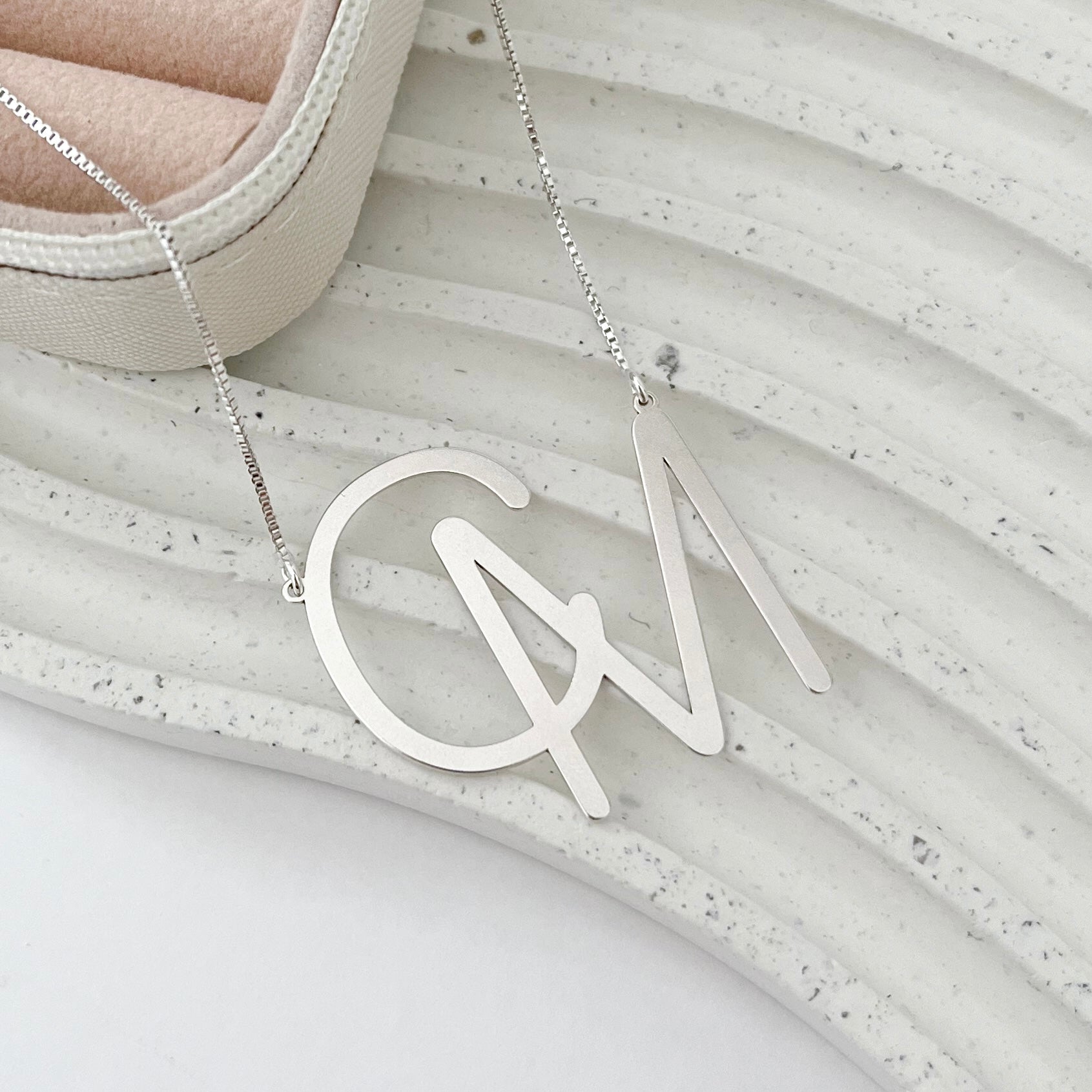 Colar Personalizado de Prata Duas Letras