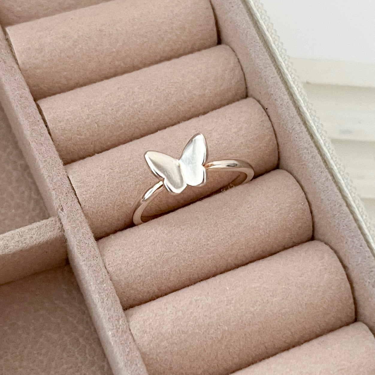 Anel de Prata Borboleta Origami Tamanho 13