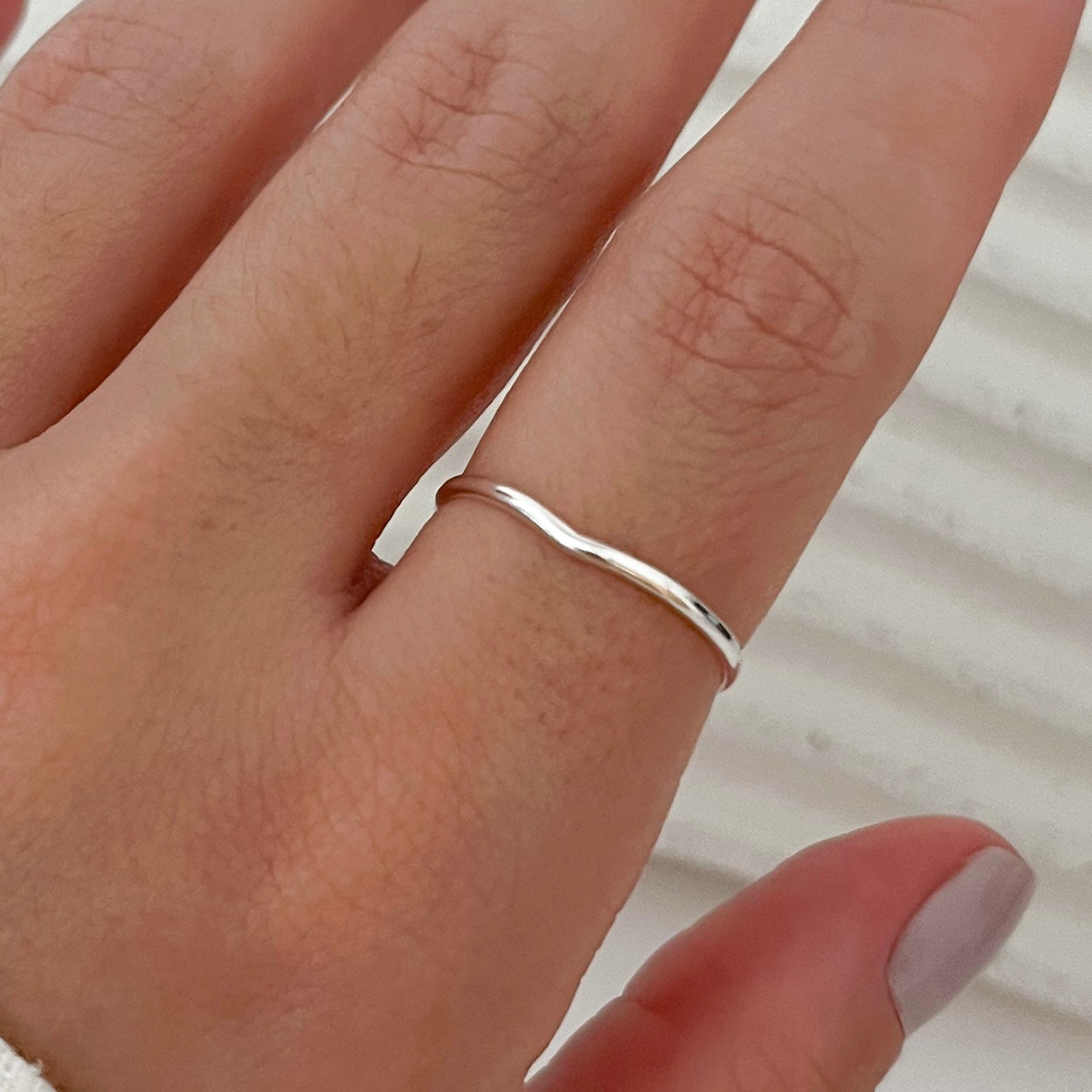 Anel de Prata Minimalista Tamanho 20