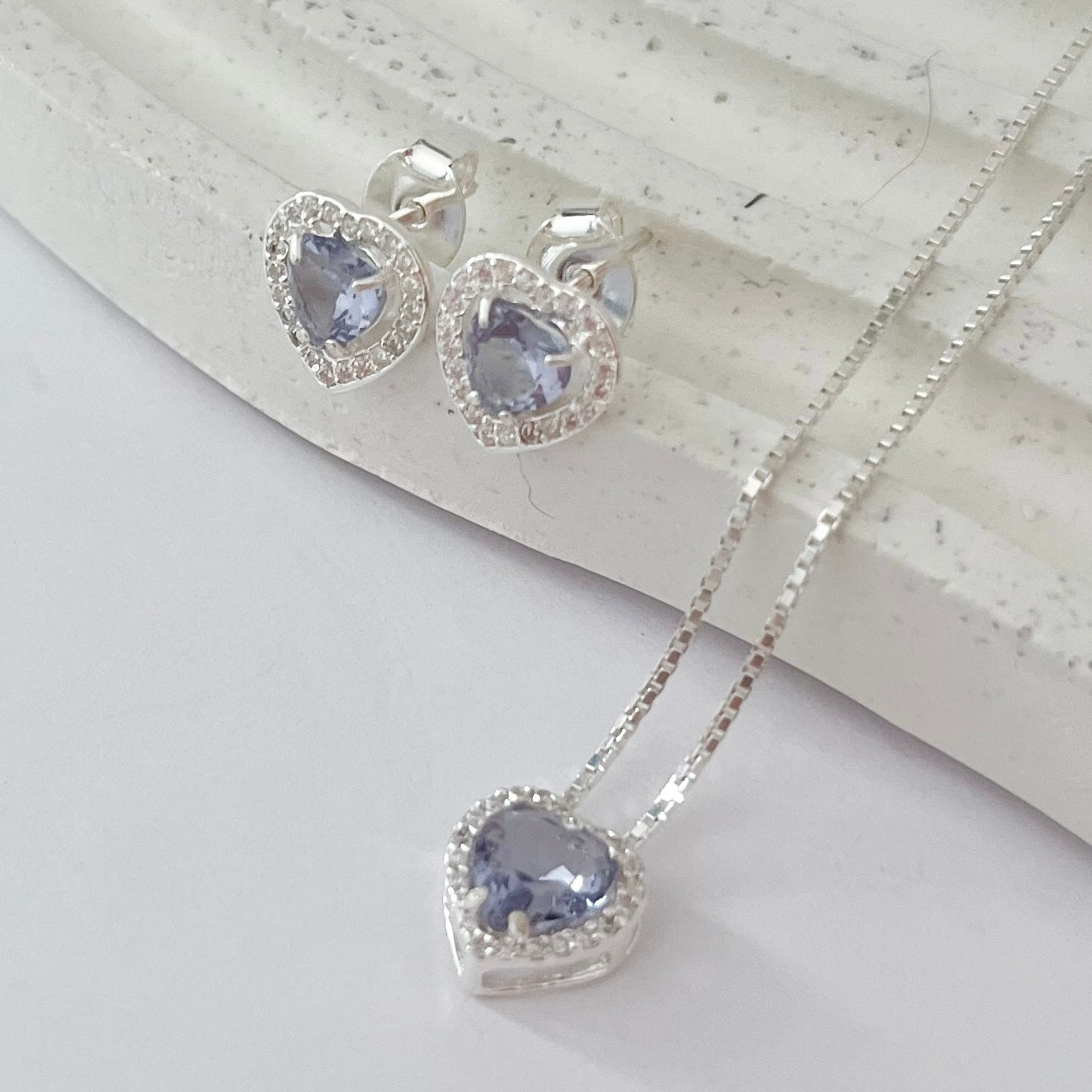 Conjunto de Prata Princesa Lilás