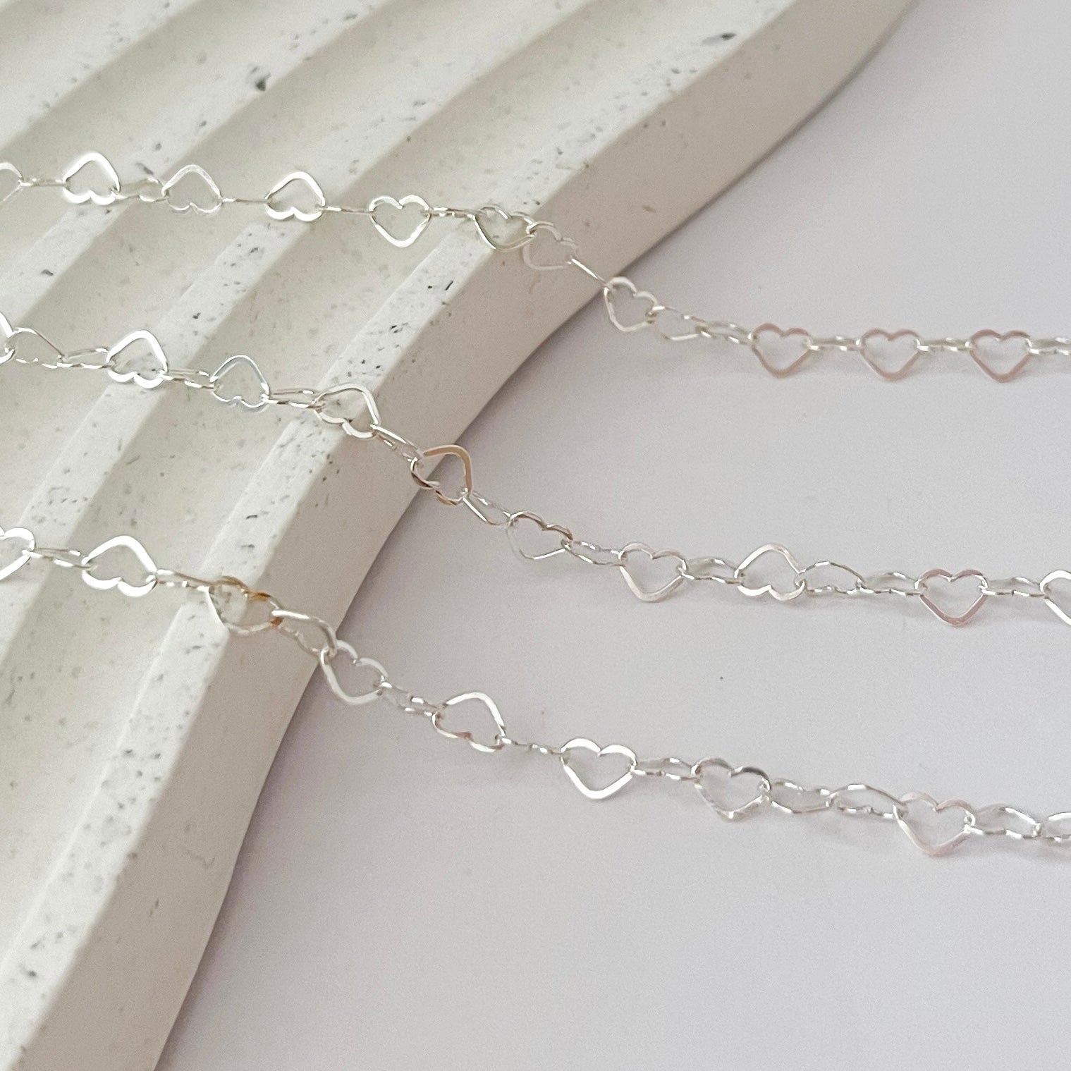 Colar de Prata Elo Corações (40 e 45 cm)