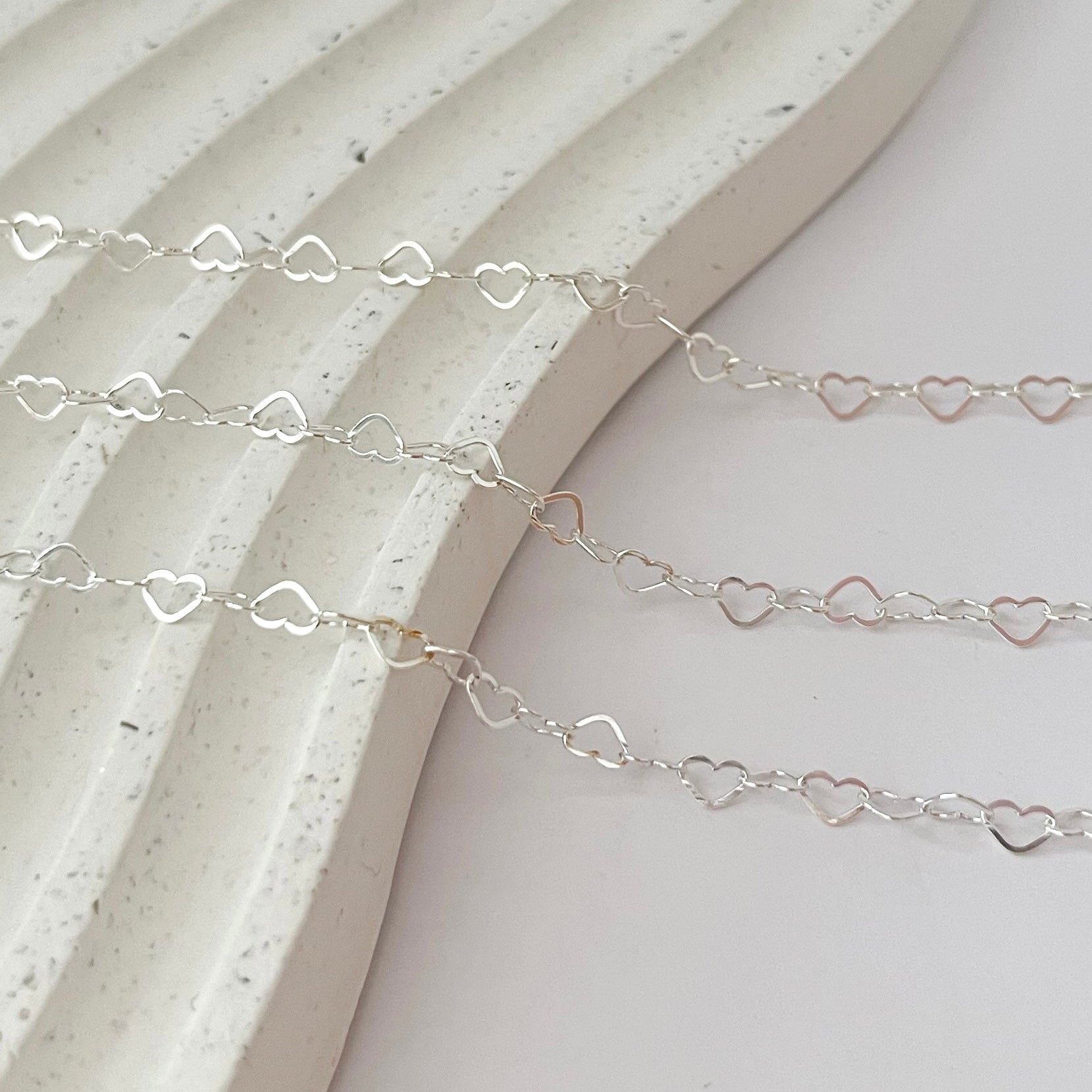 Colar de Prata Elo Corações (40 e 45 cm)