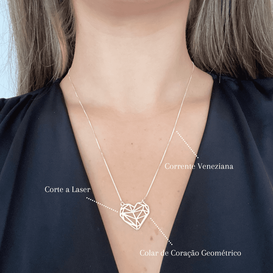 Colar Coração Geométrico