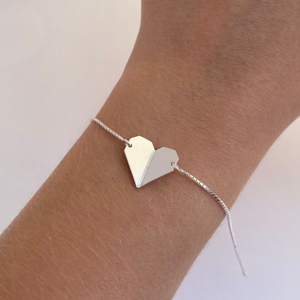 Pulseira Coração Origami